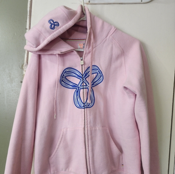 TNA Sportswear Hoodie, Pink with Blue emblem. Sz XL ( fits like medium large.) - Picture 2 of 5